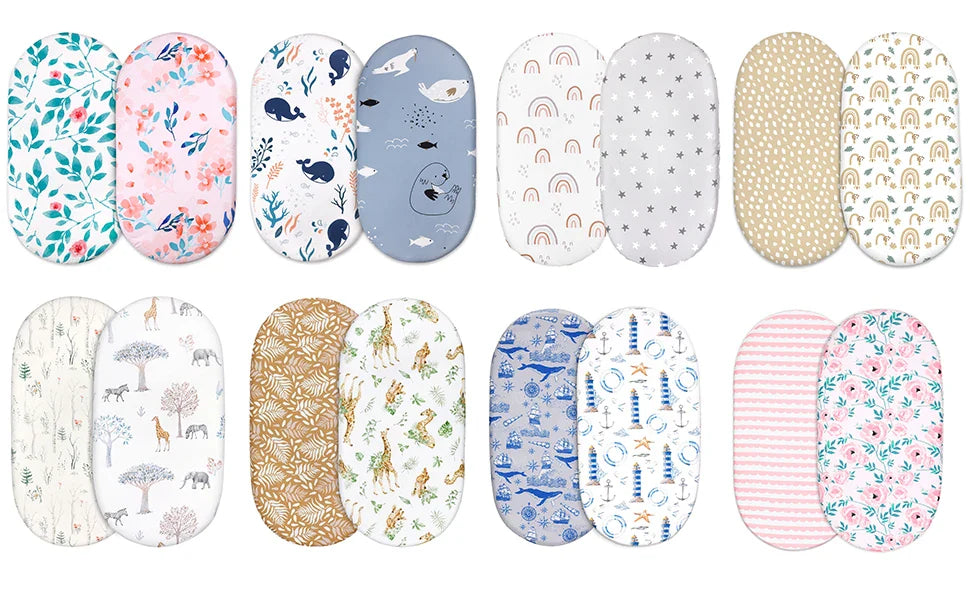 White microfiber bassinet sheet set, two pieces, offering comfort and style for any nursery.