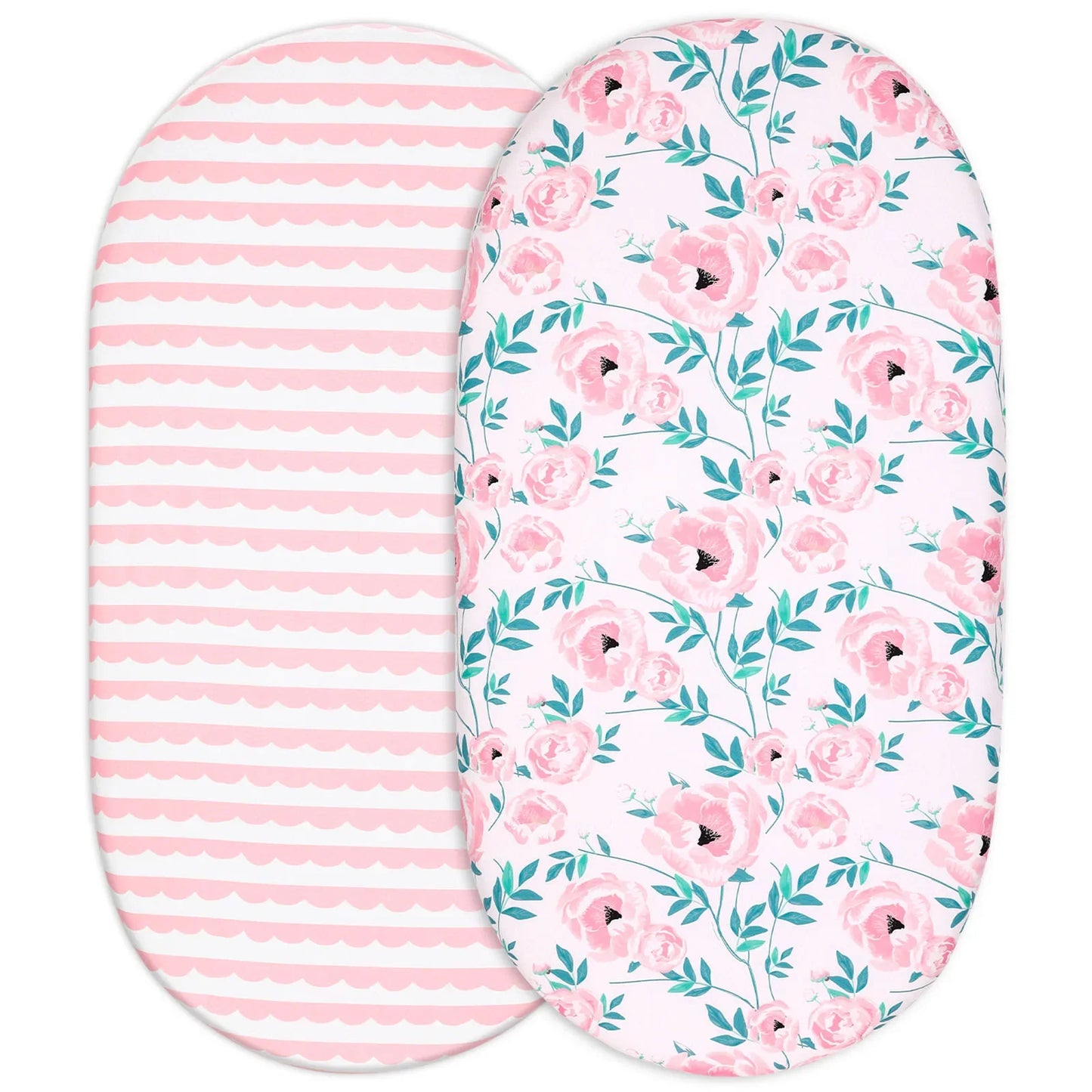 Unisex bassinet sheet set, 2-pack, microfiber, provides a cozy sleep for baby.