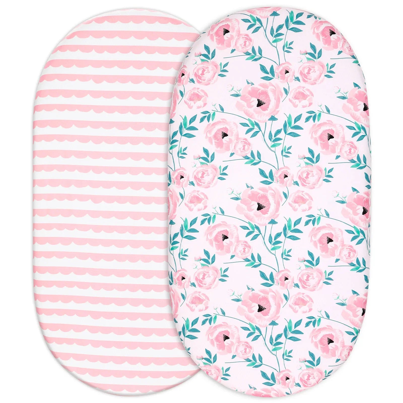 Unisex bassinet sheet set, 2-pack, microfiber, provides a cozy sleep for baby.