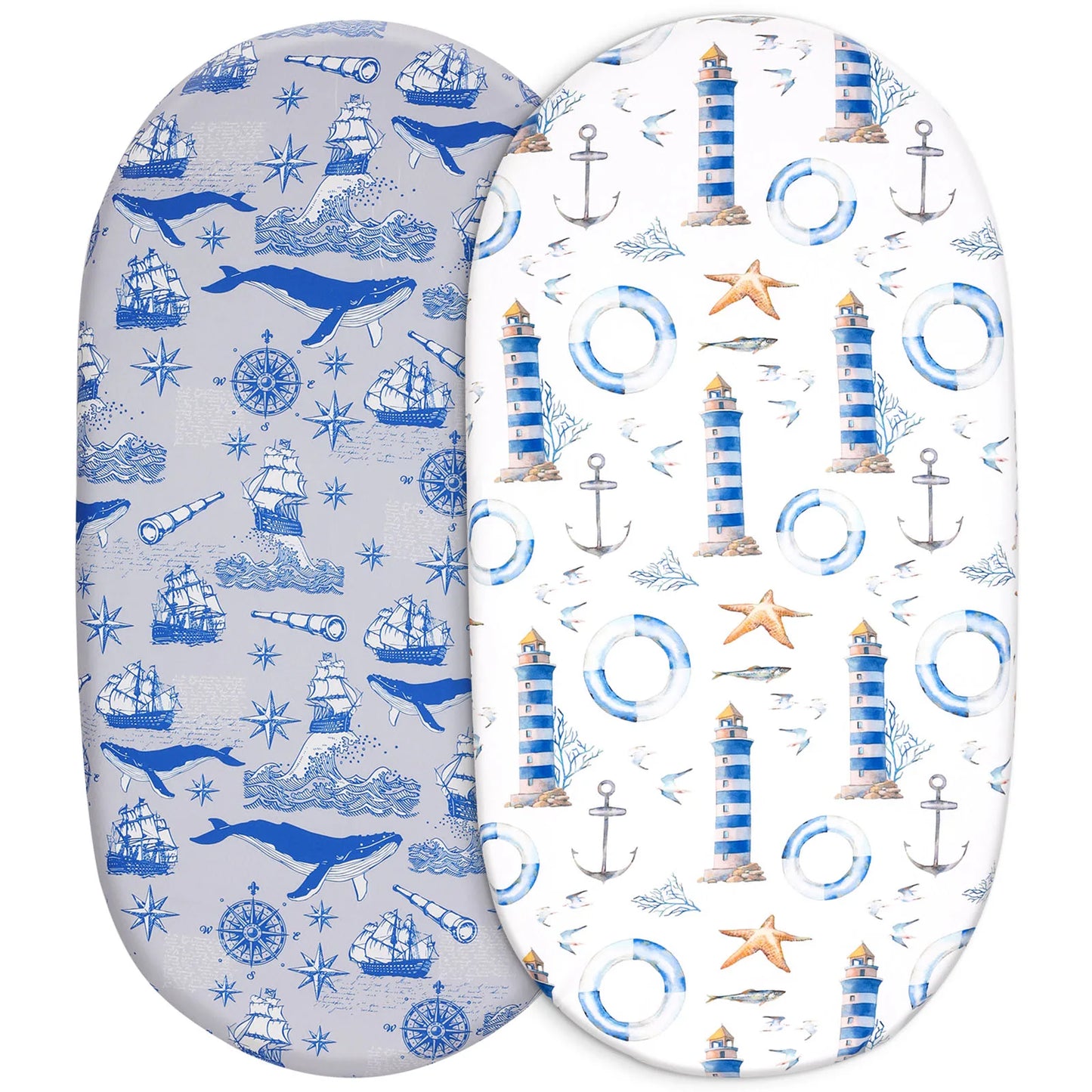Bassinet sheet, microfiber material, single sheet shown from a 2-pack for baby's comfort.