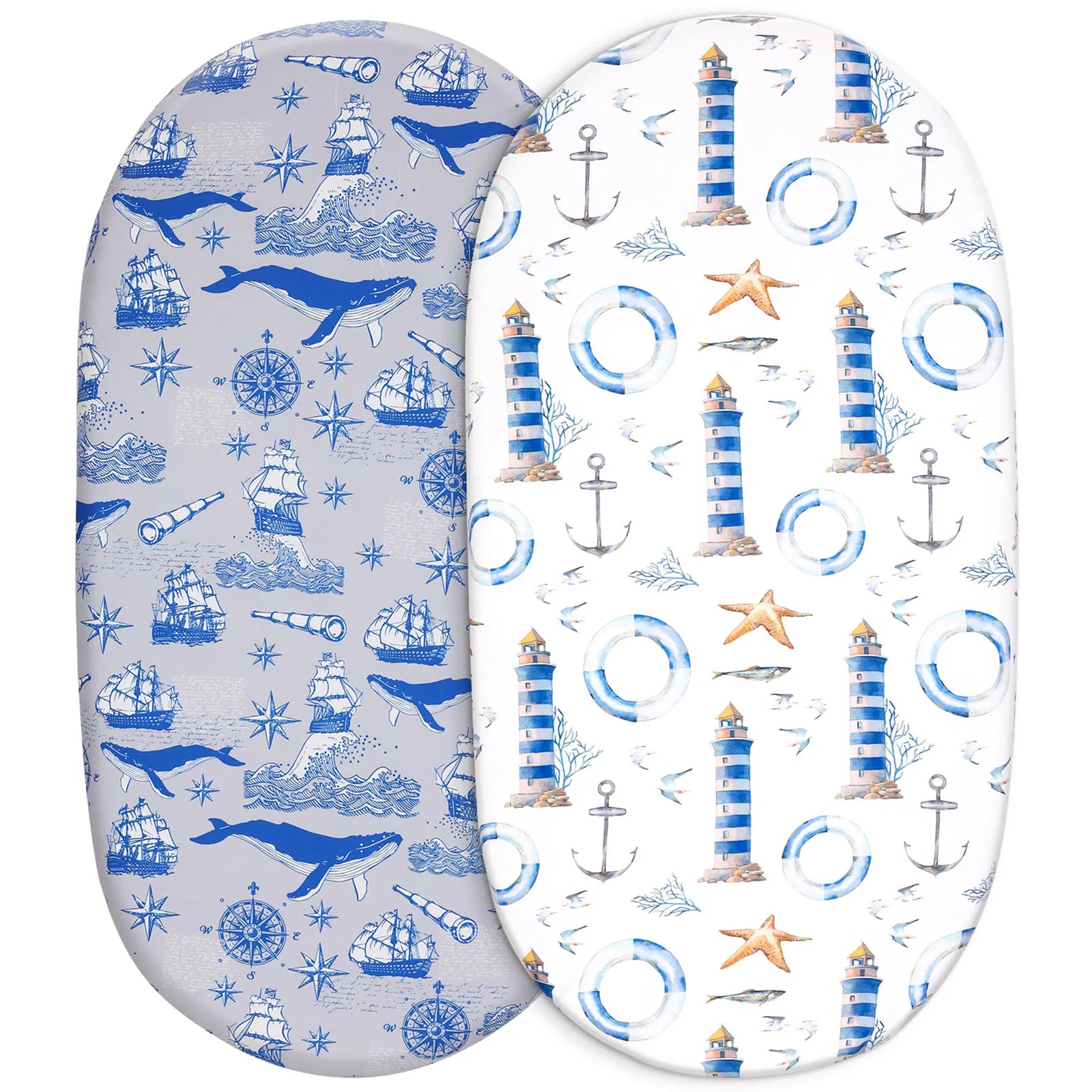 Bassinet sheet, microfiber material, single sheet shown from a 2-pack for baby's comfort.