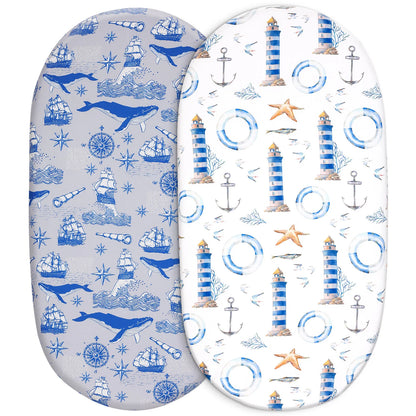 Bassinet sheet, microfiber material, single sheet shown from a 2-pack for baby's comfort.