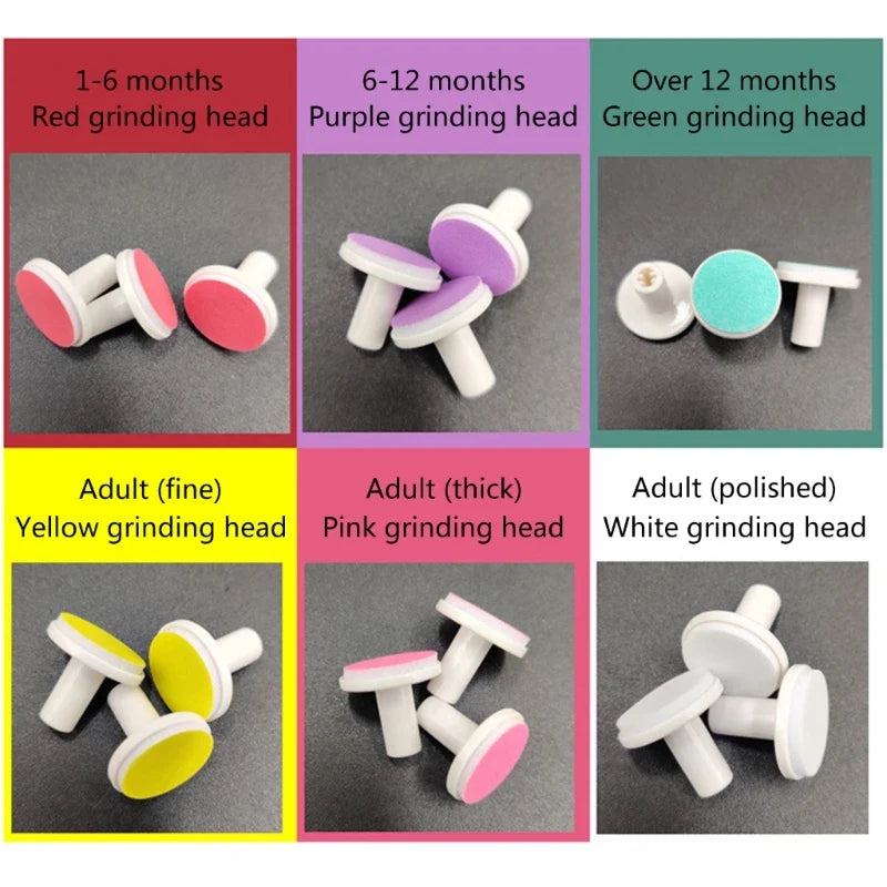 Packaging of 12 replacement pads for electric baby nail trimmer, for safe child nail care