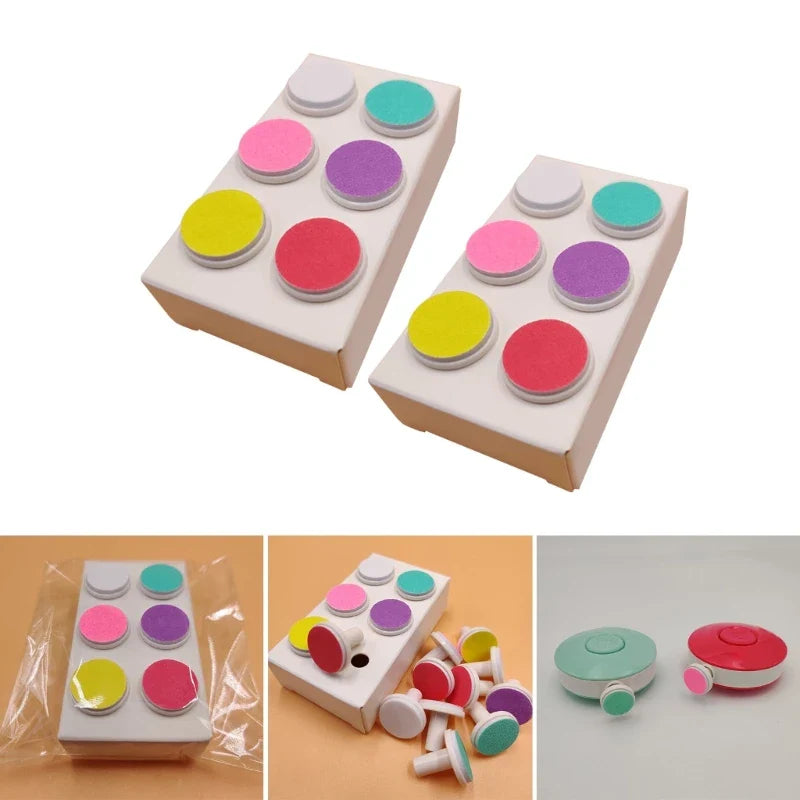 Electric baby nail trimmer replacement heads in a tray, essential for baby health and grooming