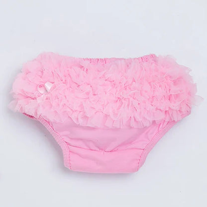Folded light blue ruffled diaper cover, cotton blend baby bloomers, ideal baby gift item