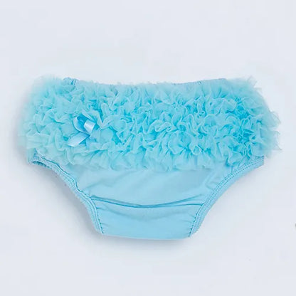 Ruffled diaper cover with a small bow detail, pink cotton blend baby bloomers, infant fashion