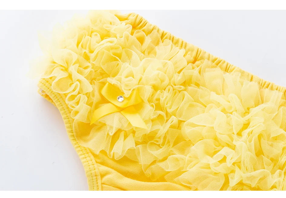 Colorful array of ruffled diaper covers, cotton blend baby shorts for newborns and toddlers