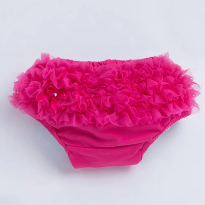 Yellow ruffled diaper cover, breathable infant shorts for baby girl, colorful baby clothes gift
