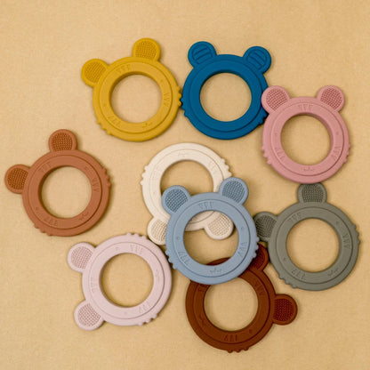 Assortment of colorful rabbit silicone teethers, essential for baby relief and oral development