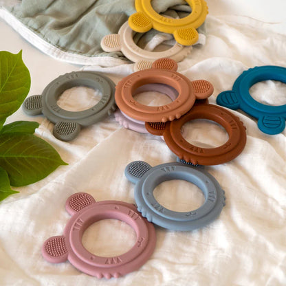 Cute rabbit silicone teether in a gift box, ideal baby gift for new parents' infant care