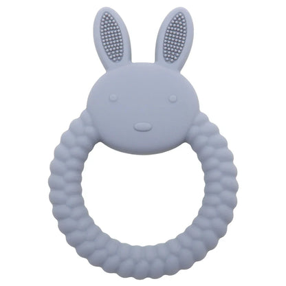 Textured silicone rabbit teether, bpa free baby relief for gums, essential infant care item