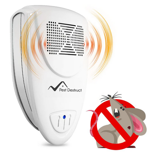 Compact ultrasonic pest repeller. Effectively deters mice, rats, and common insects from your home. Easy plug-in device.