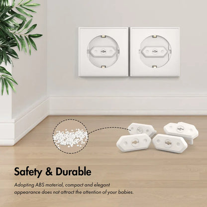 White universal socket protectors, 20 pieces for baby safety and child proofing electrical hazards.