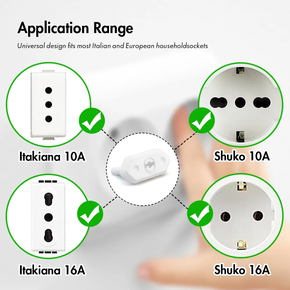 Universal safety plug covers, designed for easy installation and secure baby proofing of outlets.