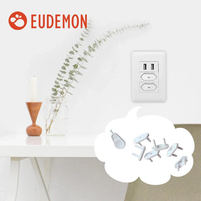 20-pack of white universal safety outlet plug covers, ensuring home electrical safety for babies.