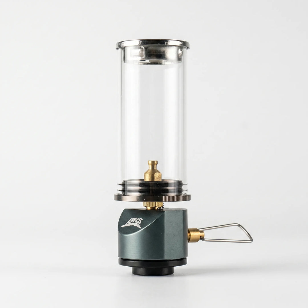 Campsite ambiance with a reliable windproof gas candle lamp. Ideal for outdoor lighting during camping and hiking.