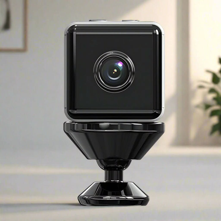 Wireless 1080P mini security camera for discreet home surveillance with smartphone app control.