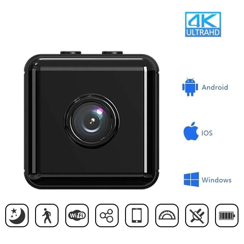 A user viewing live feed from the 1080P wireless mini security camera on their smartphone for home security.