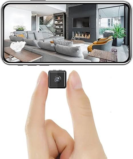 Smartphone-controlled 1080P wireless mini security camera for remote live view and app-based monitoring.