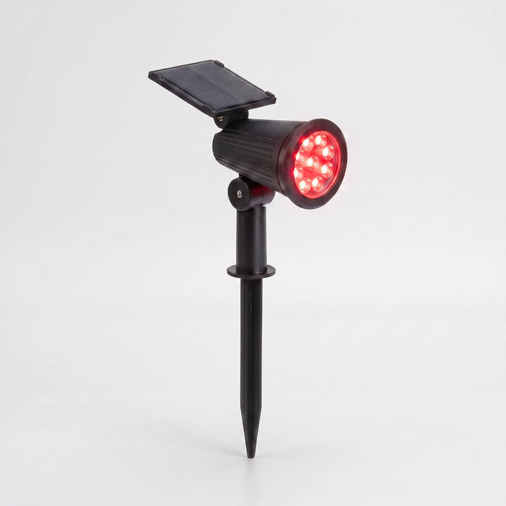 Adjustable LED solar spotlight for outdoor garden & pathway illumination, wireless.