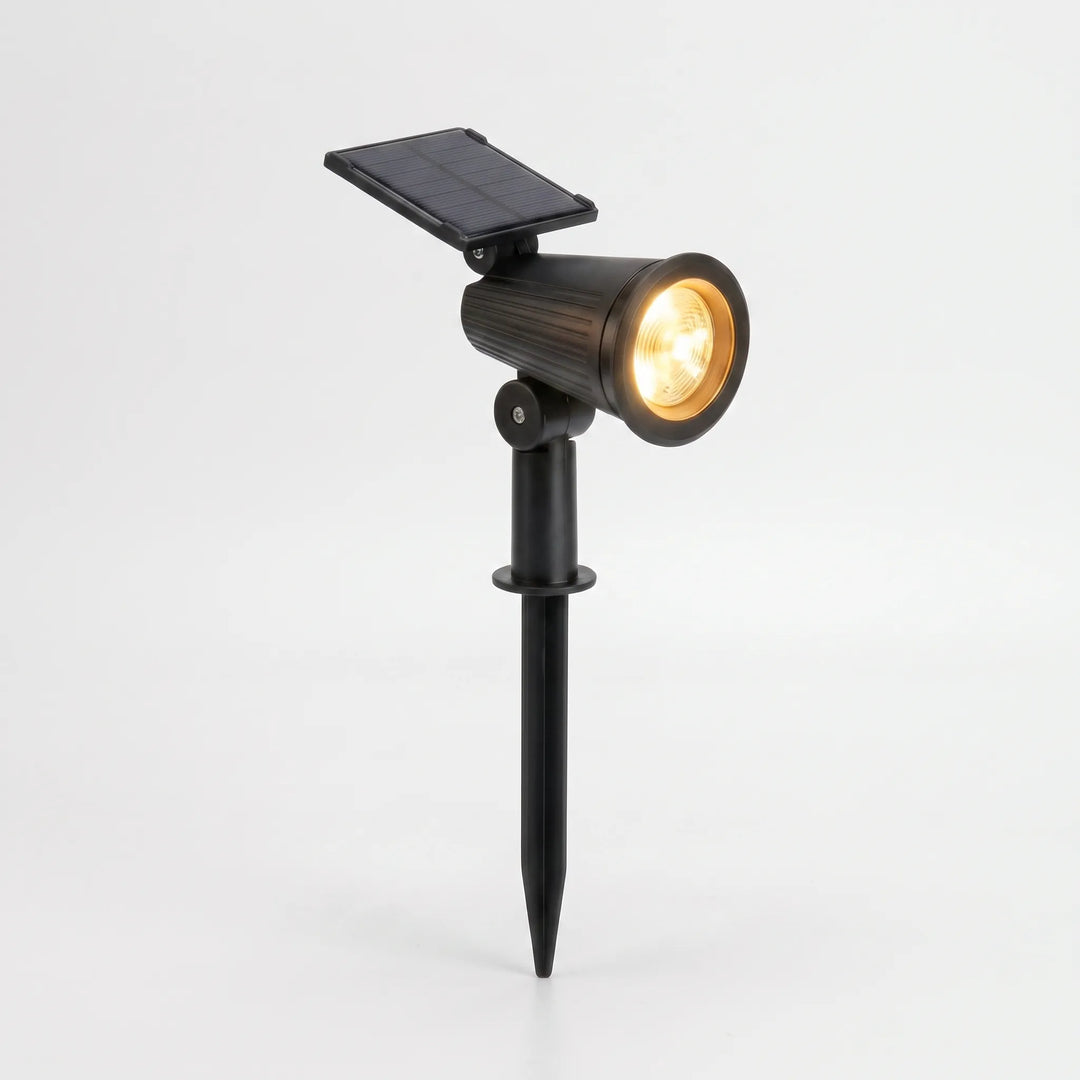 Landscape solar spotlights, adjustable & wireless, perfect for garden & pathway illumination.
