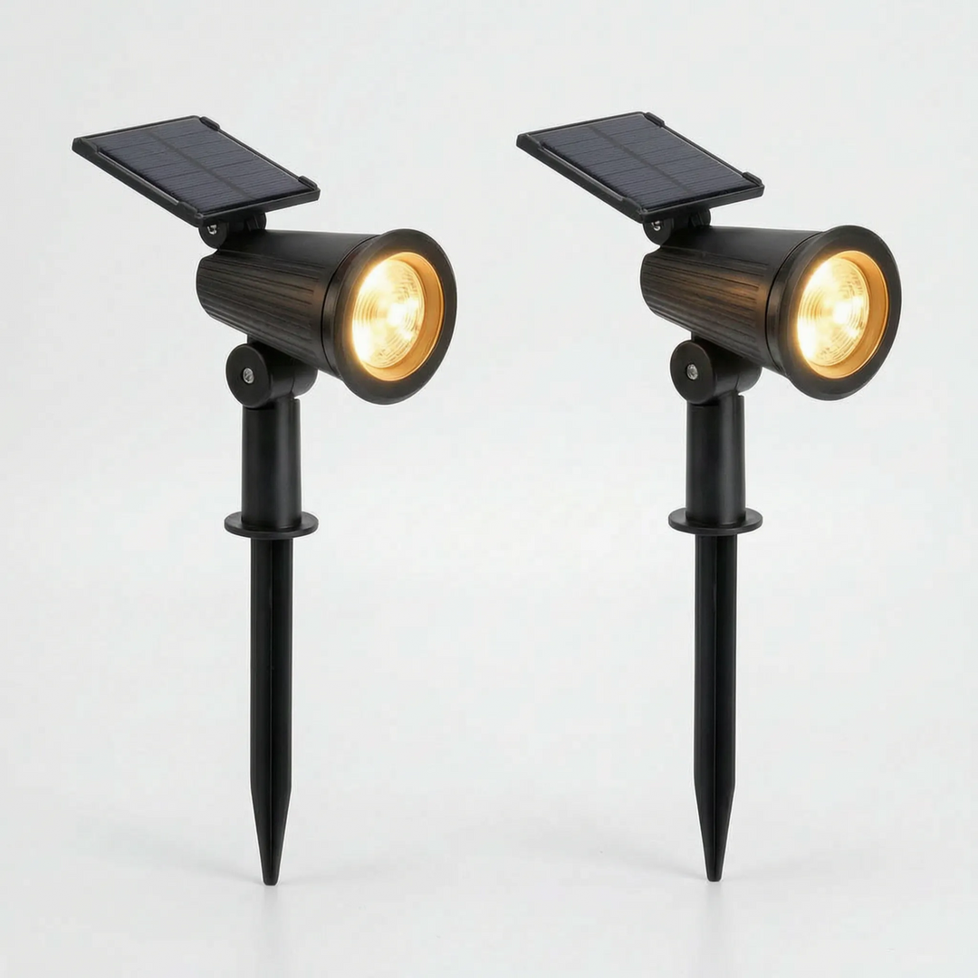 Adjustable wireless solar garden light, LED, ideal for outdoor accent lighting.