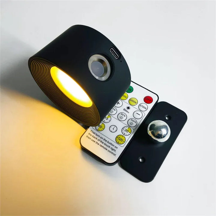 Durable LumoFlex rechargeable wall lamp, wireless LED light, dimmable and perfect for home accents.
