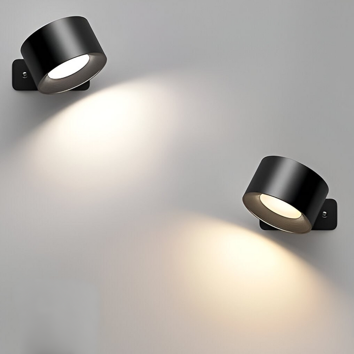 Sleek LumoFlex wireless wall lamp, rechargeable and dimmable LED light with magnetic mount.