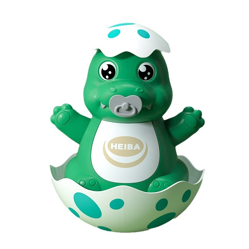 Musical interactive dinosaur toy for babies, designed to wobble and encourage movement and play