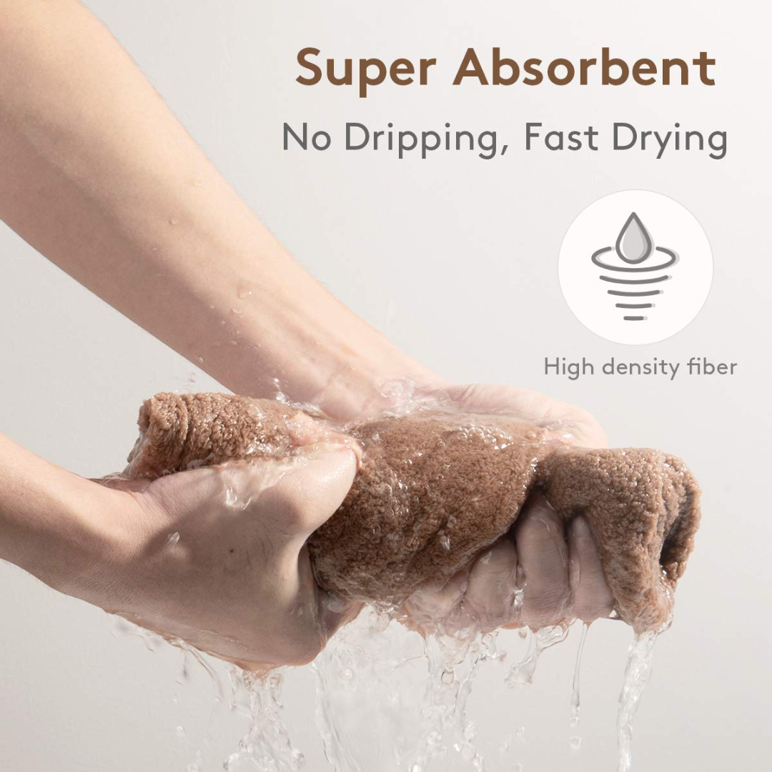 Everyday 3-pack microfiber hair towels for women; absorbent, fast-drying, controls frizz.