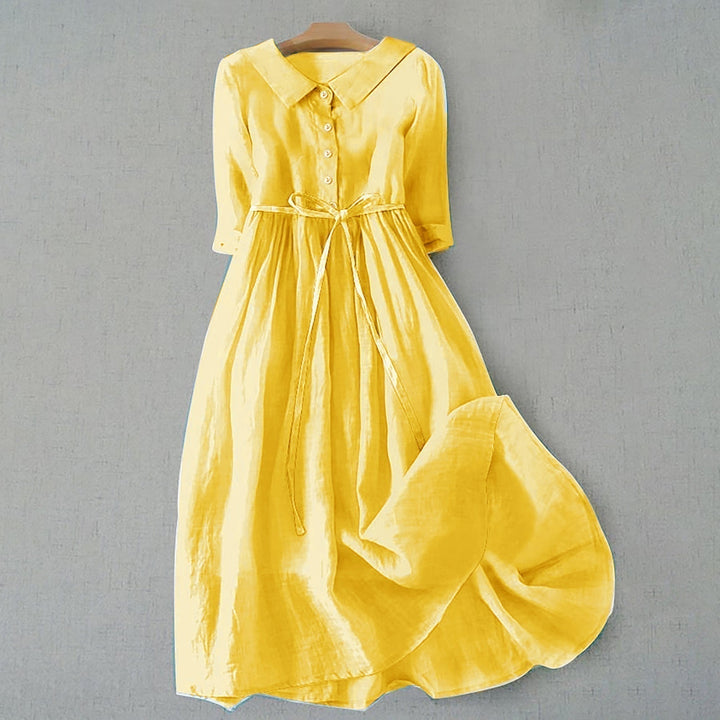 Effortless women's A-line midi dress, short sleeves, relaxed fit for ultimate comfort & casual style.