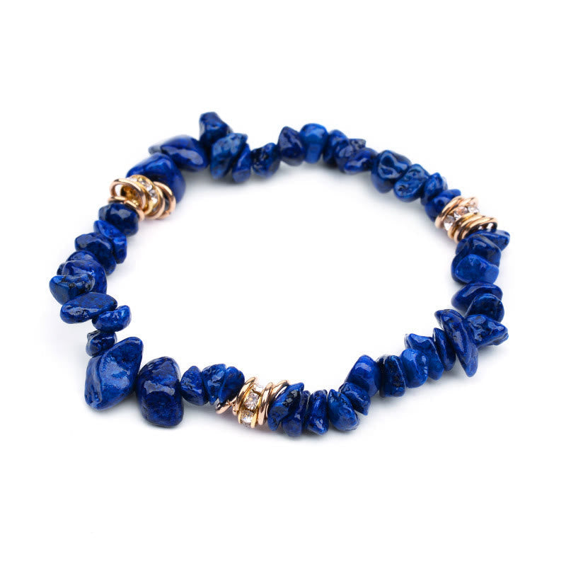Women's natural stone crystal bead bracelet, adjustable, perfect for gifting.