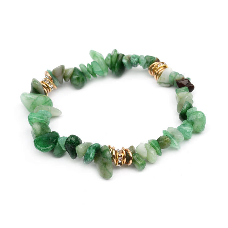 Spiritual adjustable natural stone bracelet, women's crystal beads, soothing energy.
