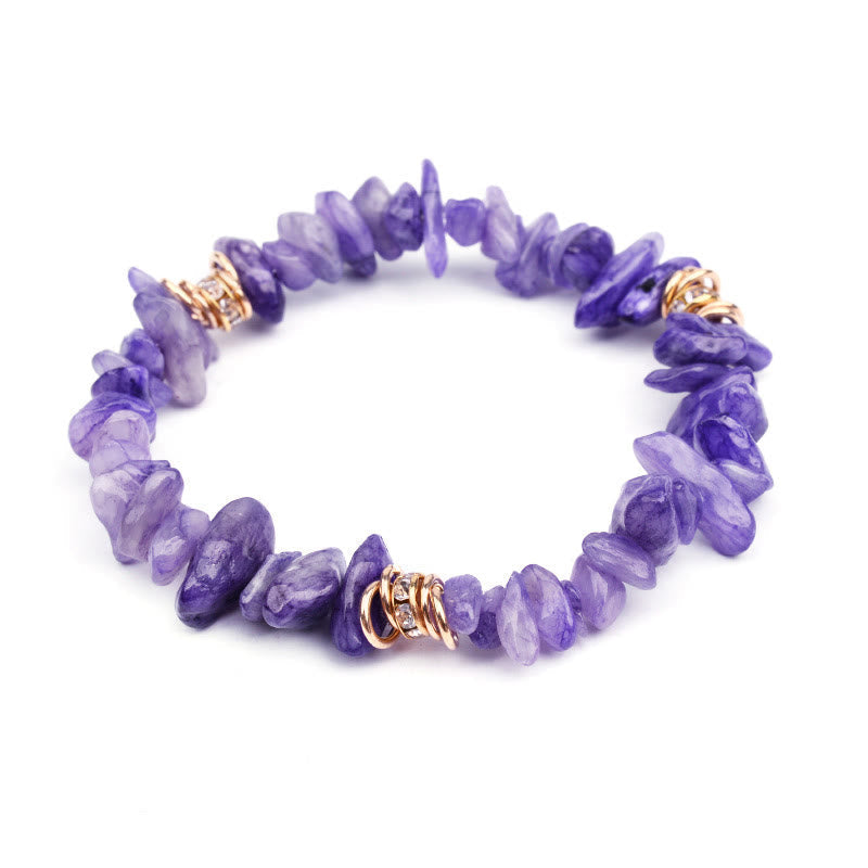 Adjustable natural stone crystal bead bracelet, women's spiritual fashion.