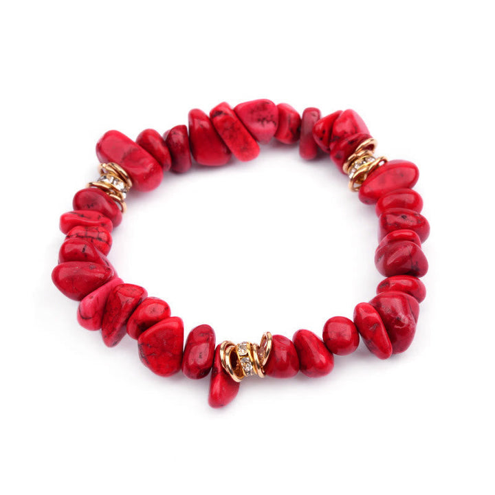Women's adjustable gemstone bracelet with natural crystal beads, spiritual.