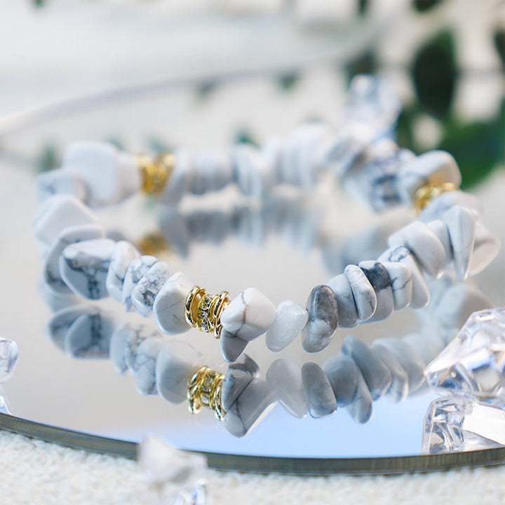 Elegant women's natural stone adjustable bracelet, spiritual crystal beads.