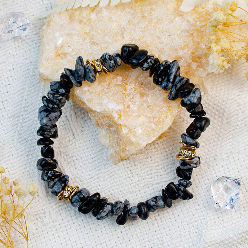 Handcrafted natural stone adjustable bracelet, women's crystal beads, spiritual.
