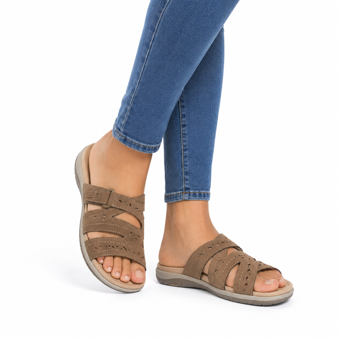 Non-slip sole orthopedic summer sandals for women, offering excellent foot support.