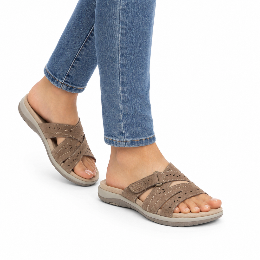 Women's walking sandals: adjustable, orthopedic, and non-slip for summer comfort & support.