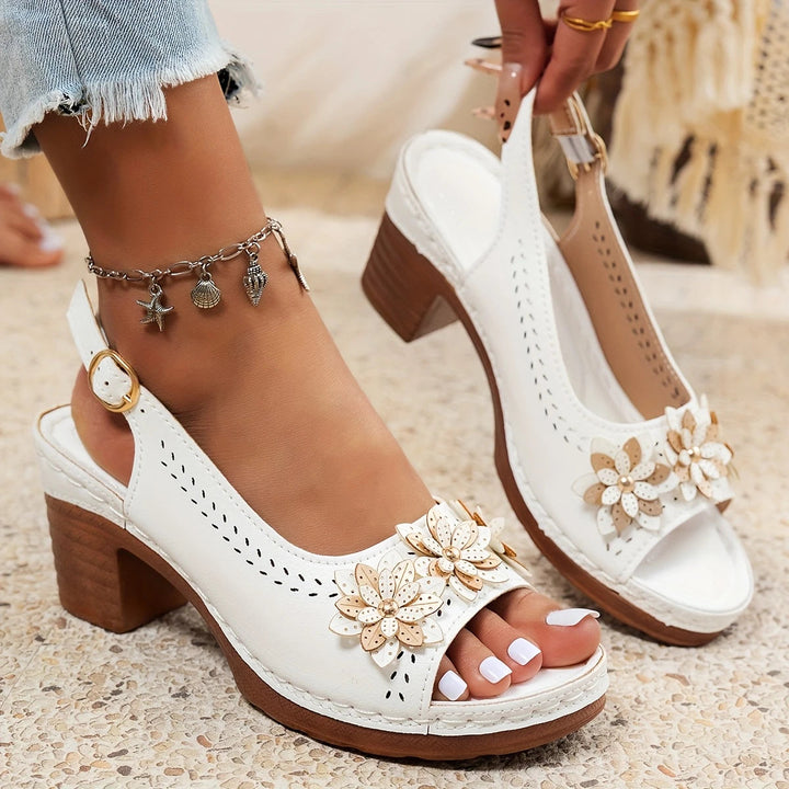 Woman wearing black adjustable strap comfort sandals, showcasing side profile and secure fit.