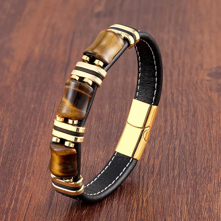 Adjustable tiger's eye bracelet for women, perfect for any wrist size, a versatile gemstone fashion accessory.