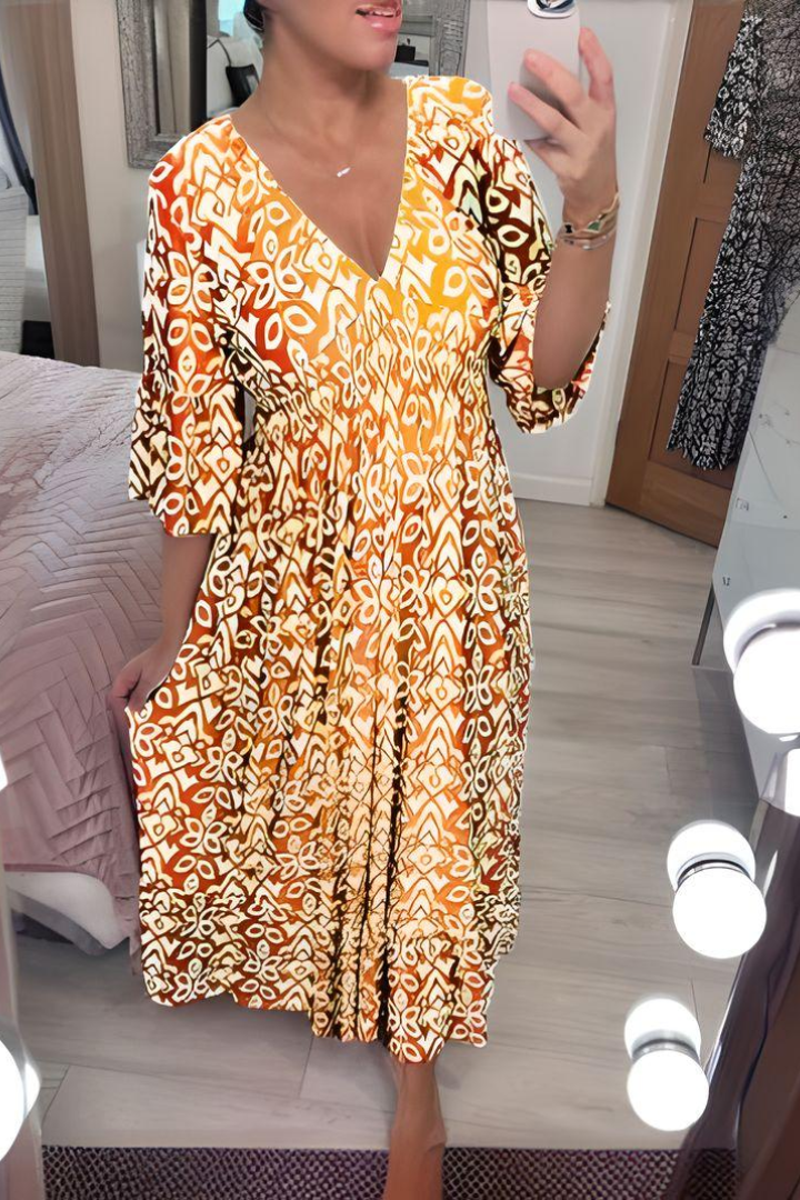 Flowy women's wrap maxi dress, adjustable for a flattering fit, perfect for versatile summer style.