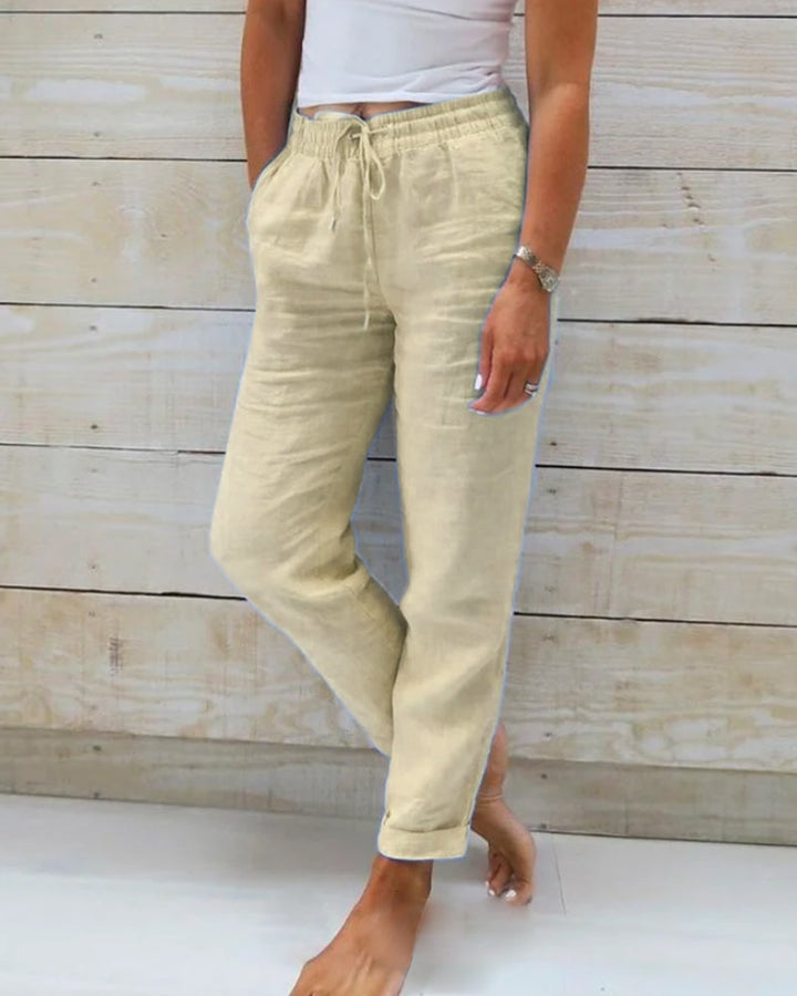 Loose fit breezy women's summer pants, offering everyday comfort and a stylish look.