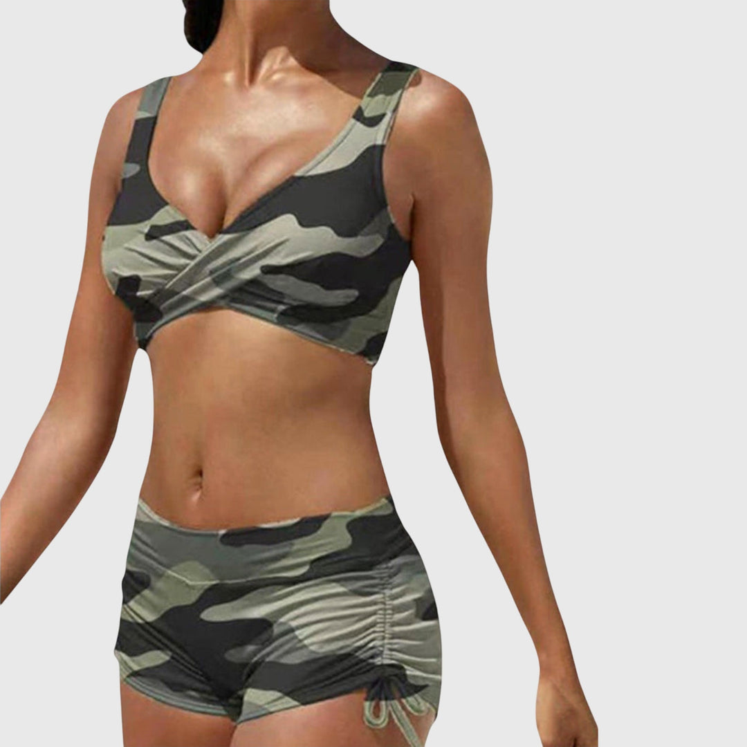 Women's Anabella stylish multi-color bikini swimsuit set. Perfect for beach and poolside fashion.