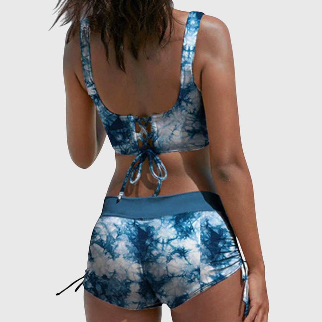 Vibrant Anabella multi-color bikini swimsuit set for women. Chic two-piece swimwear for holidays.