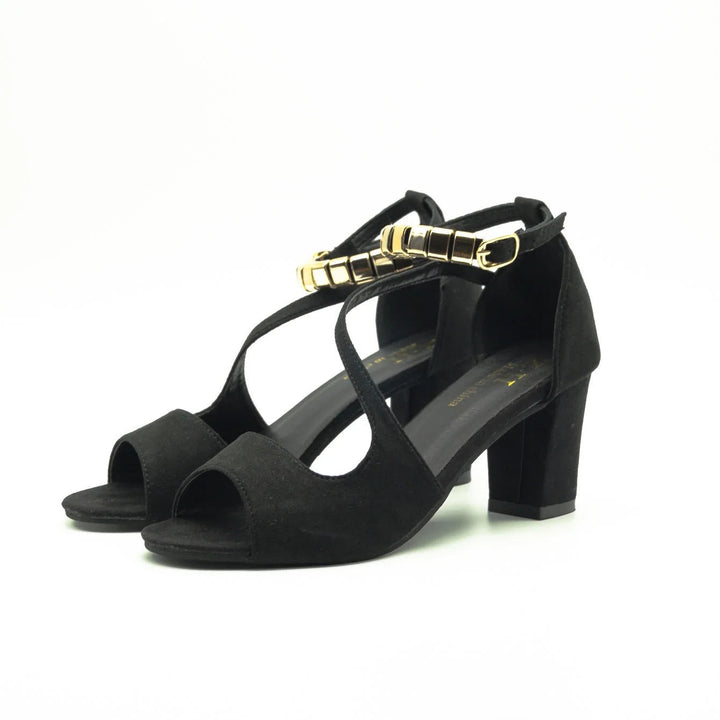 Casual chic women's sandals: beaded detail, ankle strap, comfortable open toe, and chunky block heel.