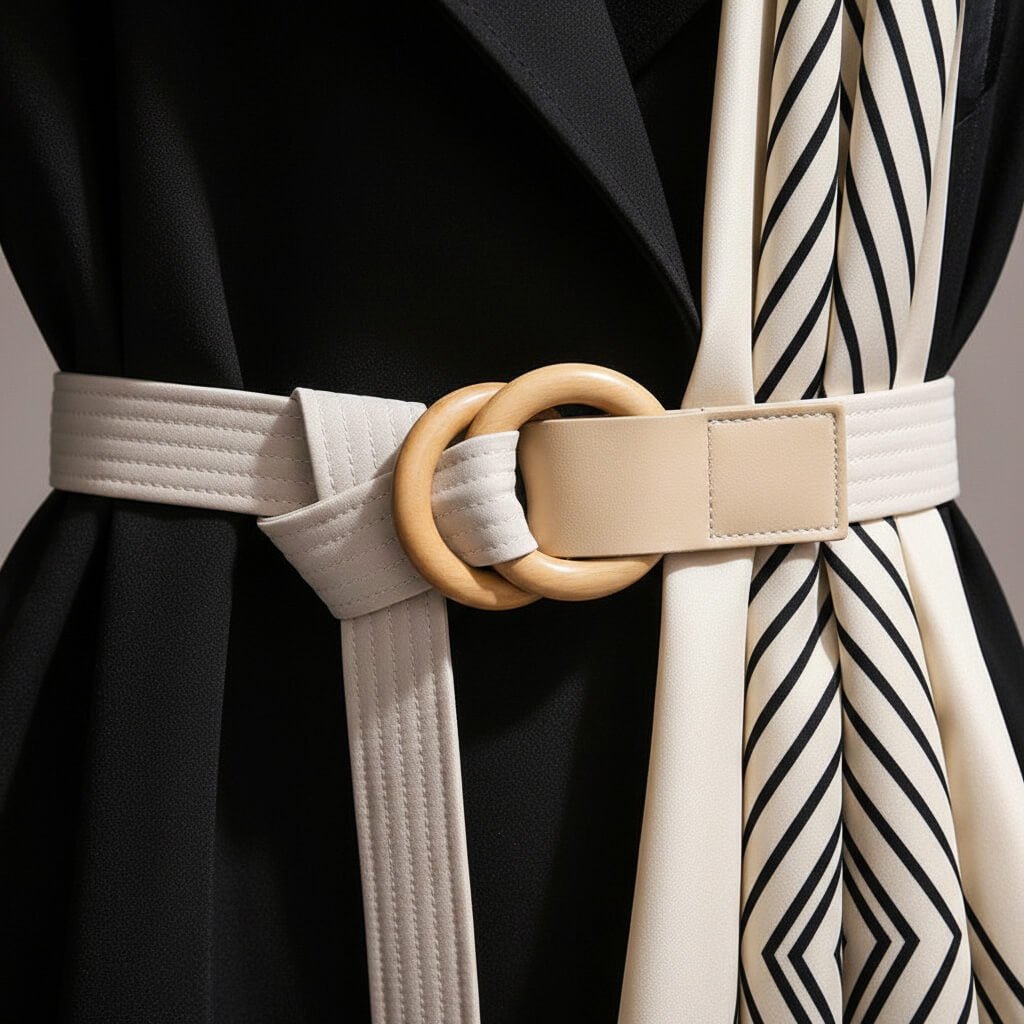 Textured close-up of a women's lightweight trench coat fabric, highlighting its soft drape and quality finish.