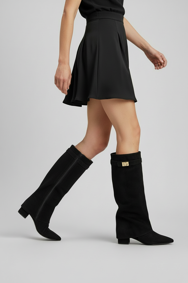 Classic women's tall knee high boots, versatile block heel design for fashion footwear & everyday wear.