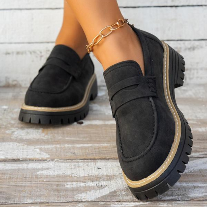 Elevate your look with these women's chunky platform loafers, blending fashion and comfort.