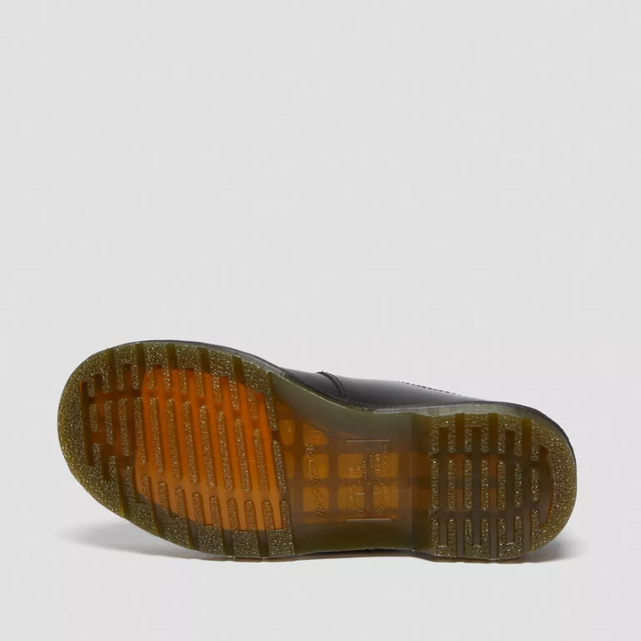 Top view of women's black double buckle Mary Jane flats, comfortable and edgy casual footwear.
